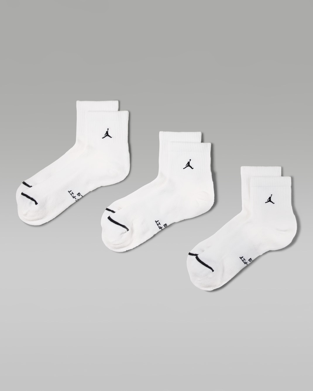 Jordan Everyday Elevated Knöchelsocken (3 Paar) - Weiß/Schwarz