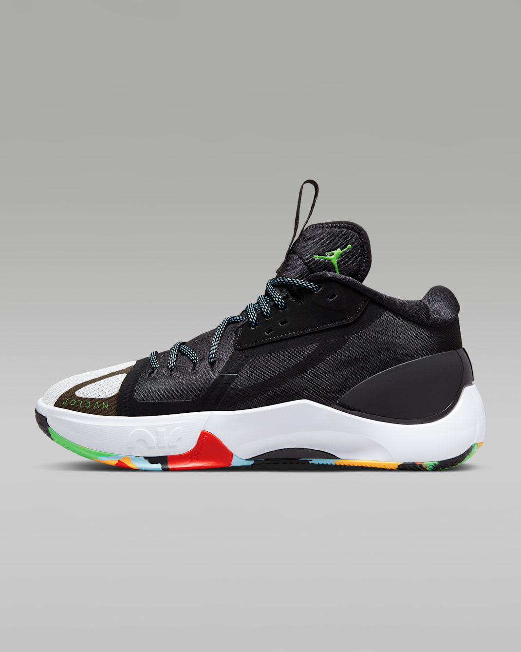 รองเท้าบาสเก็ตบอล Jordan Zoom Separate PF - ดำ/ดำ/Laser Orange/Green Strike