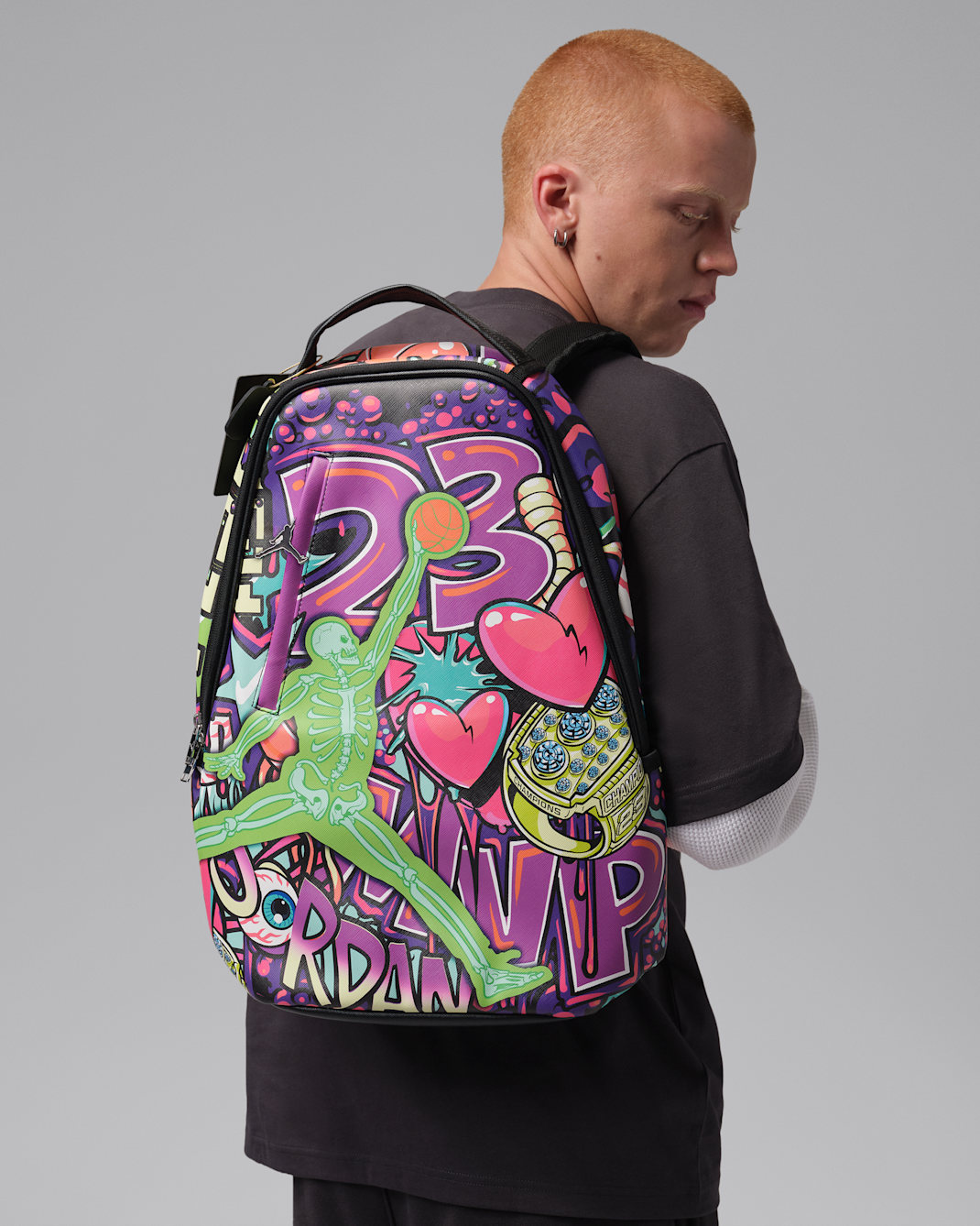 Jordan 6 Rings Graffiti Backpack (26L) - Black/Multi-Color