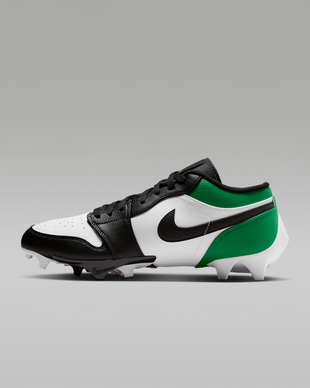 Jordan 1 Low TD Men's Football Cleat - Black/White/Lucky Green