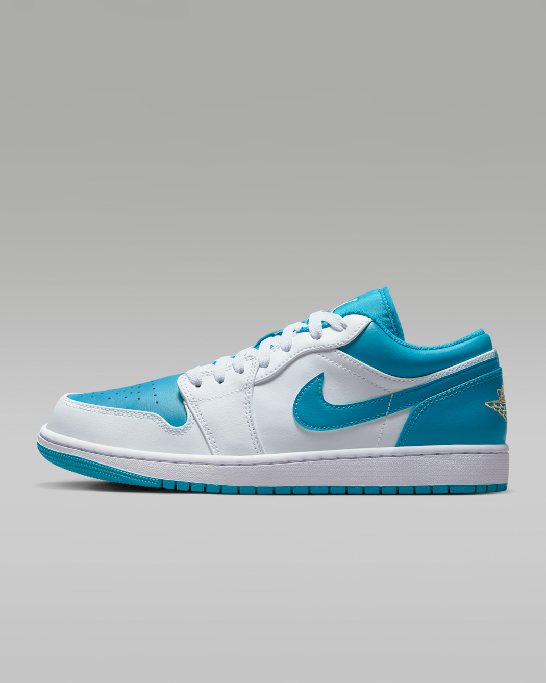 Air Jordan 1 Low Men's Shoes - White/Aquatone/Celestial Gold