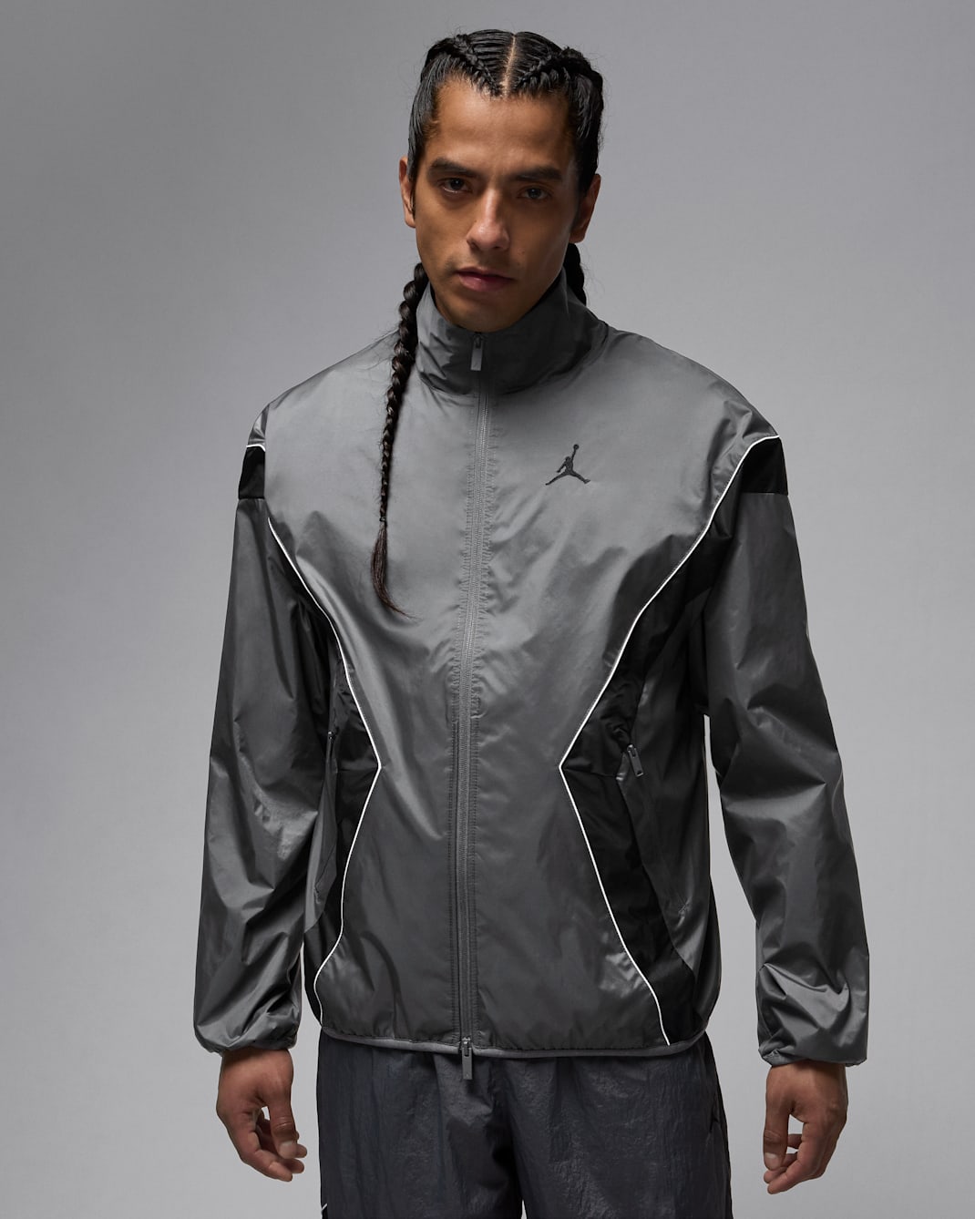 Jordan Brooklyn Draft Jacke (Herren) - Iron Grey/Schwarz/Weiß/Schwarz