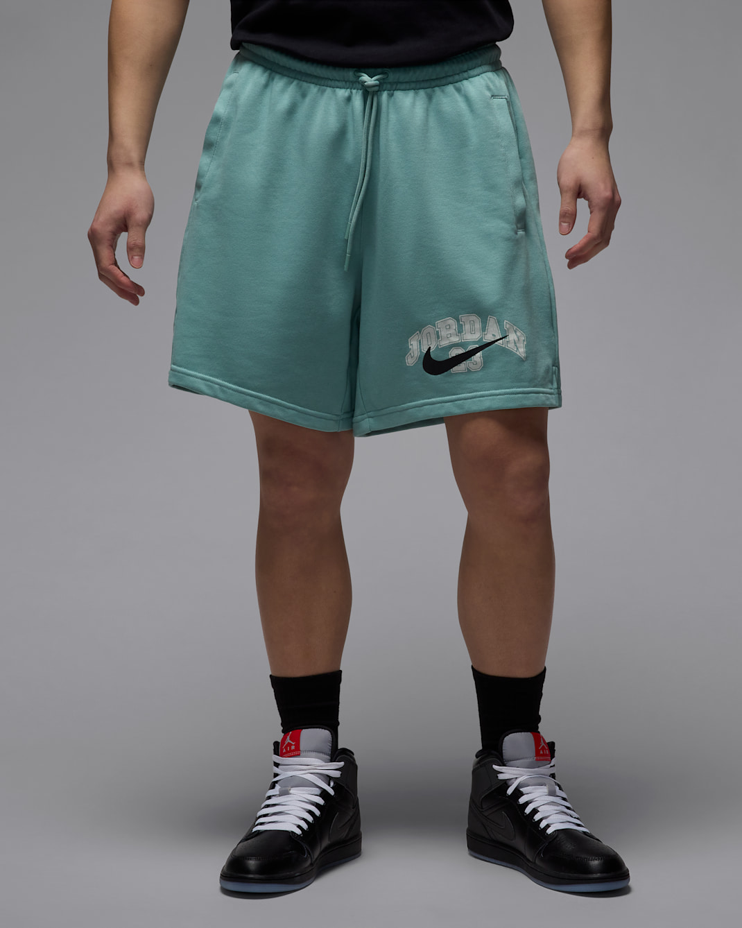 Jordan MVP 男款法國毛圈布短褲 - Mineral/黑色