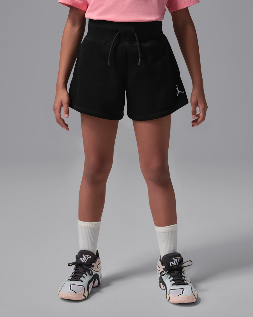 Shorts para niños talla grande Jordan Brooklyn Fleece - Negro