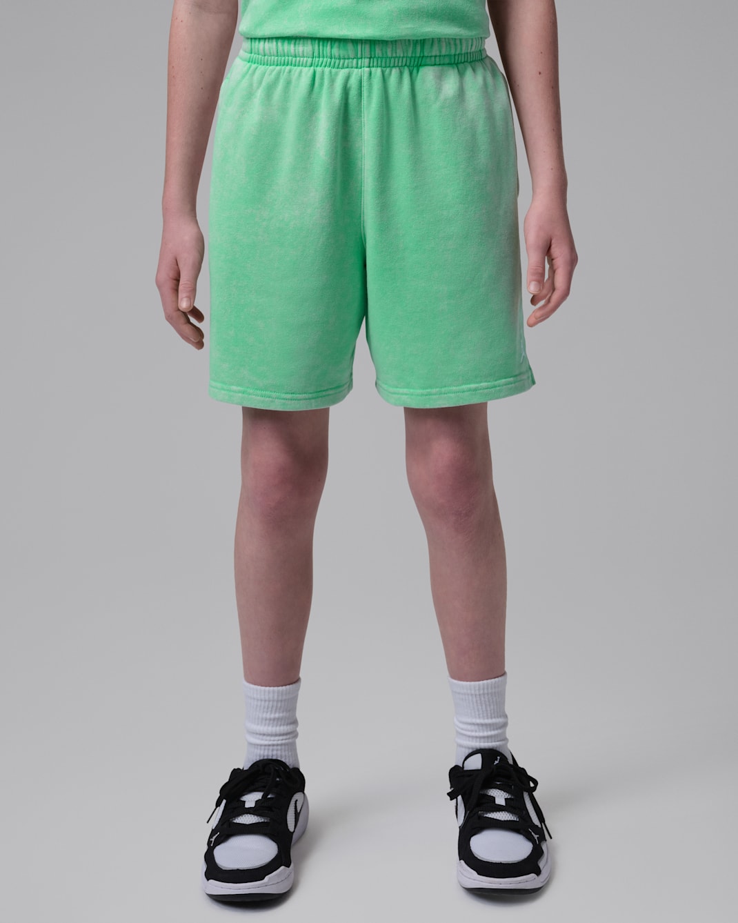 Jordan Big Kids' Brooklyn Washed French Terry Shorts - Green Glow