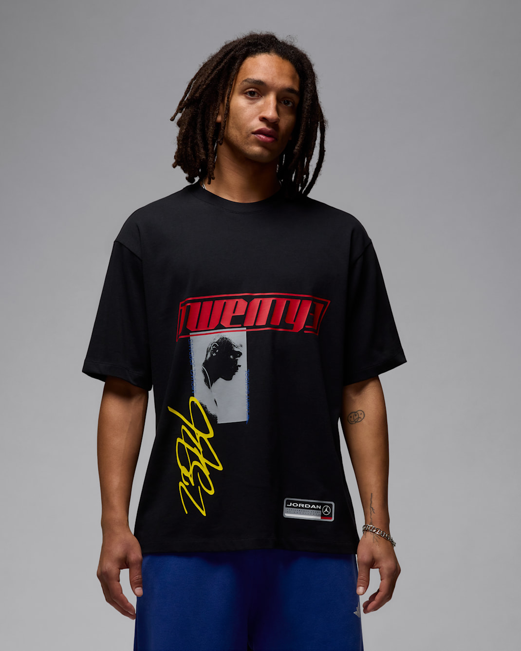 Jordan Flight Essentials Men's Oversized T-Shirt - Black/White/White