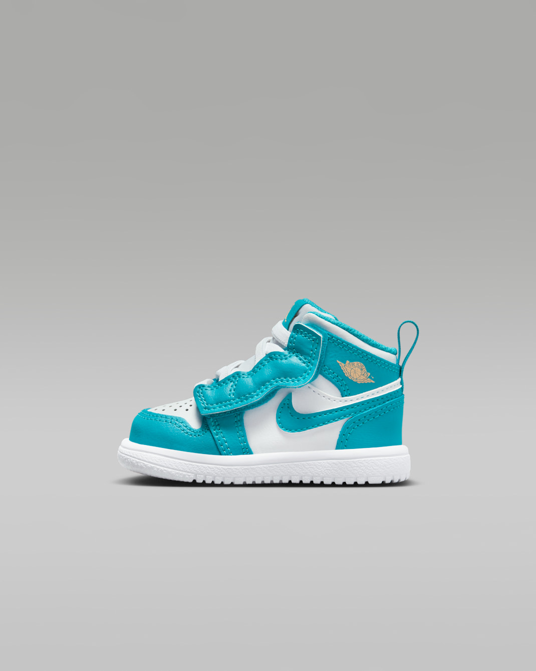 Jordan 1 Mid Baby and Toddler Shoe - Aquatone/White/Celestial Gold
