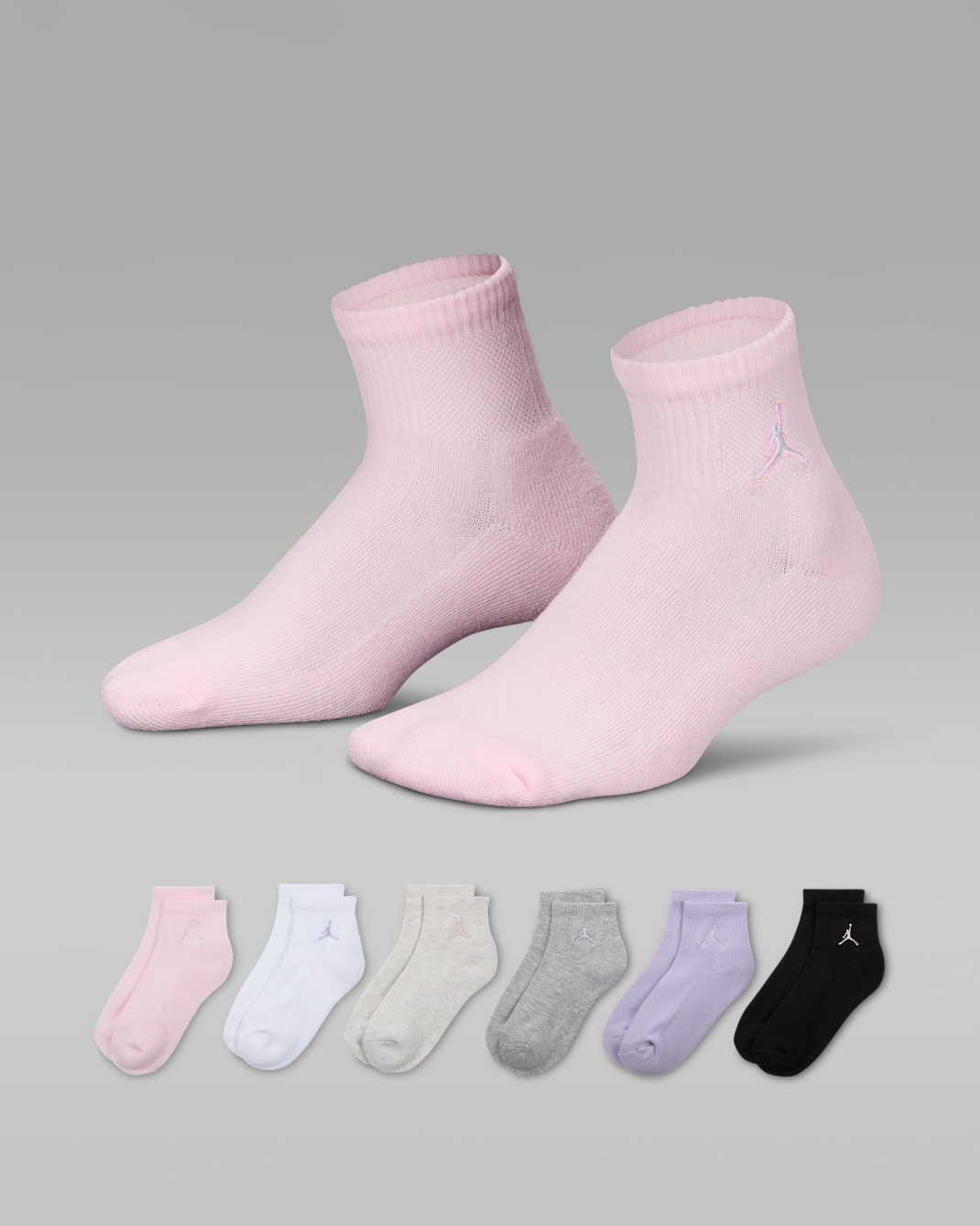 Calcetines al tobillo para niños talla grande (6 pares) Jordan Everyday Essentials - Espuma rosa