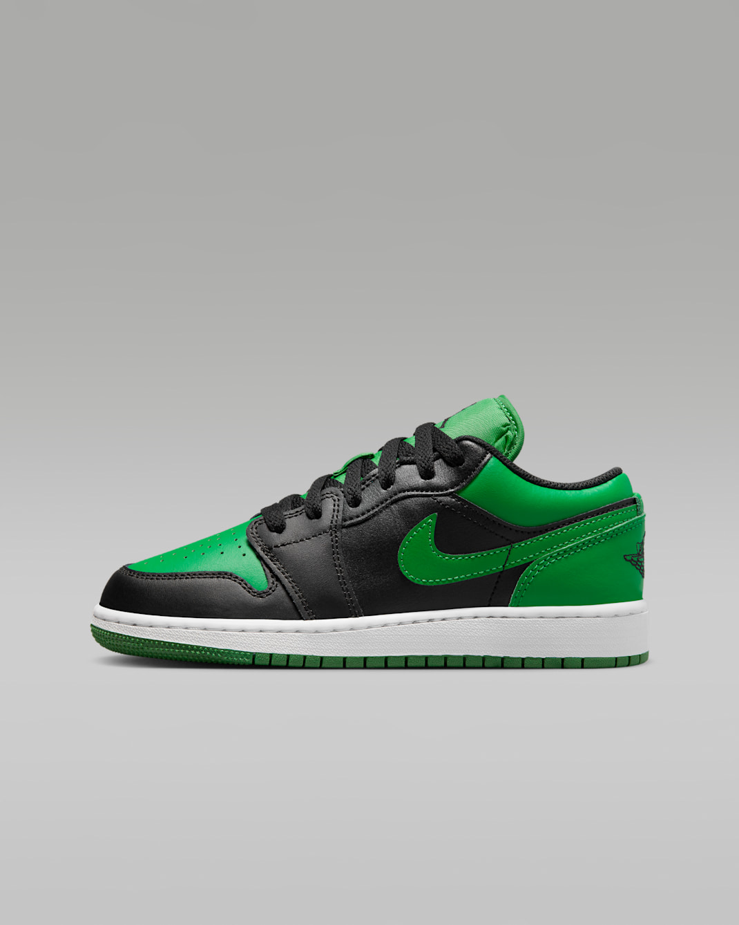 รองเท้าเด็กโต Air Jordan 1 Low - ดำ/Lucky Green/ขาว/ดำ