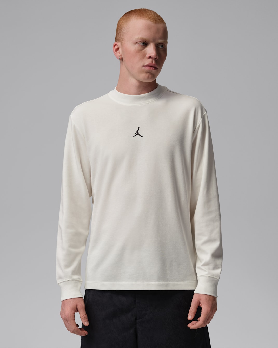 Jordan Sport Men's Dri-FIT Golf Long-Sleeve Mock Neck Sweatshirt - Sail/Black