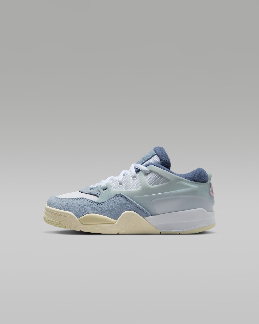 Jordan 4 RM Younger Kids' Shoes - White/Diffused Blue/Ashen Slate/Prism Pink