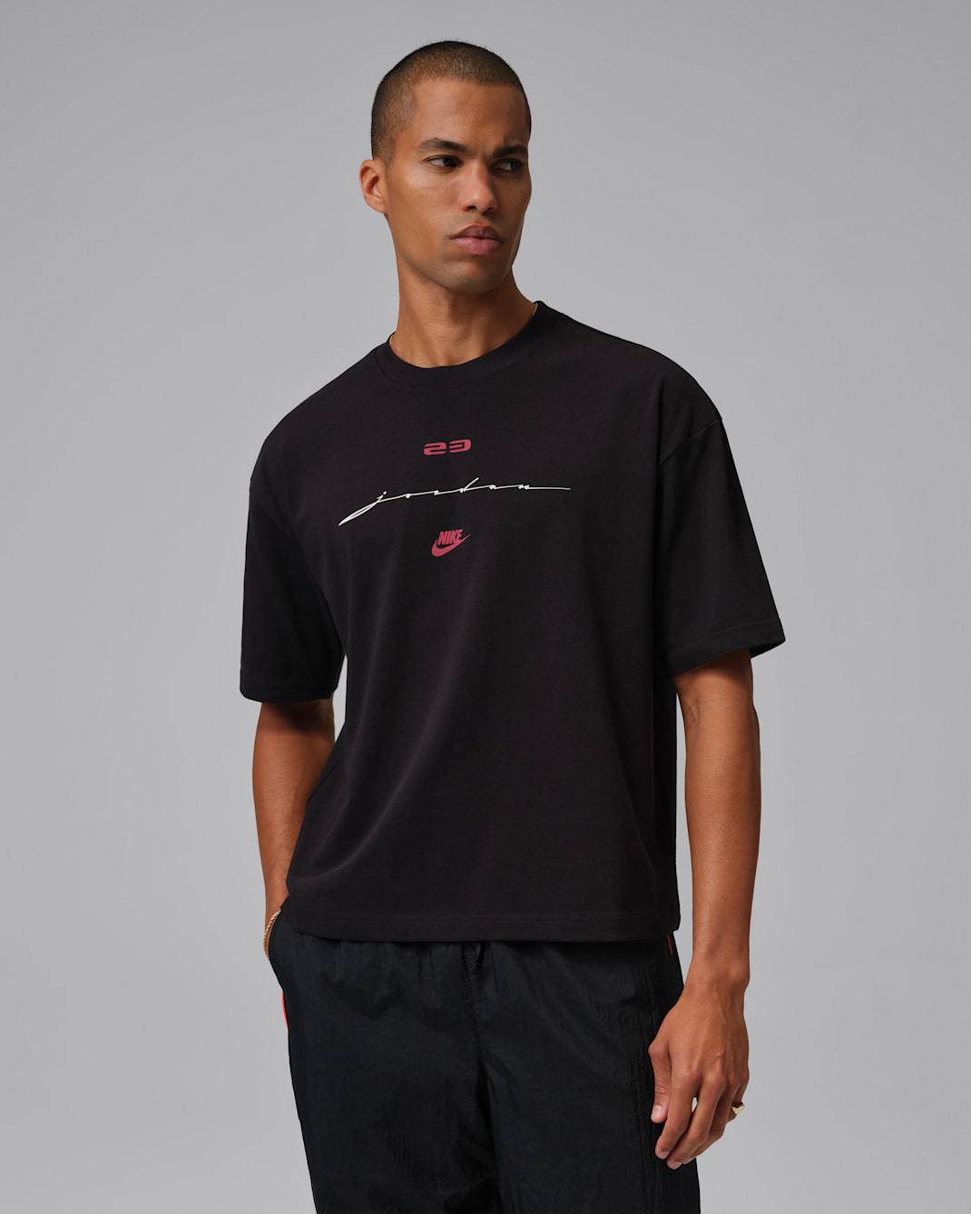 Jordan Flight Men's Script T-Shirt - Black/Gym Red