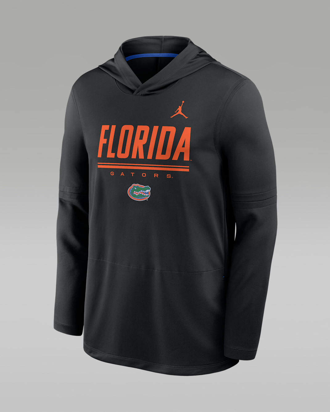 Florida Sideline Men's Jordan Brand Dri-FIT College Long-Sleeve Hooded Top - Black/Game Royal