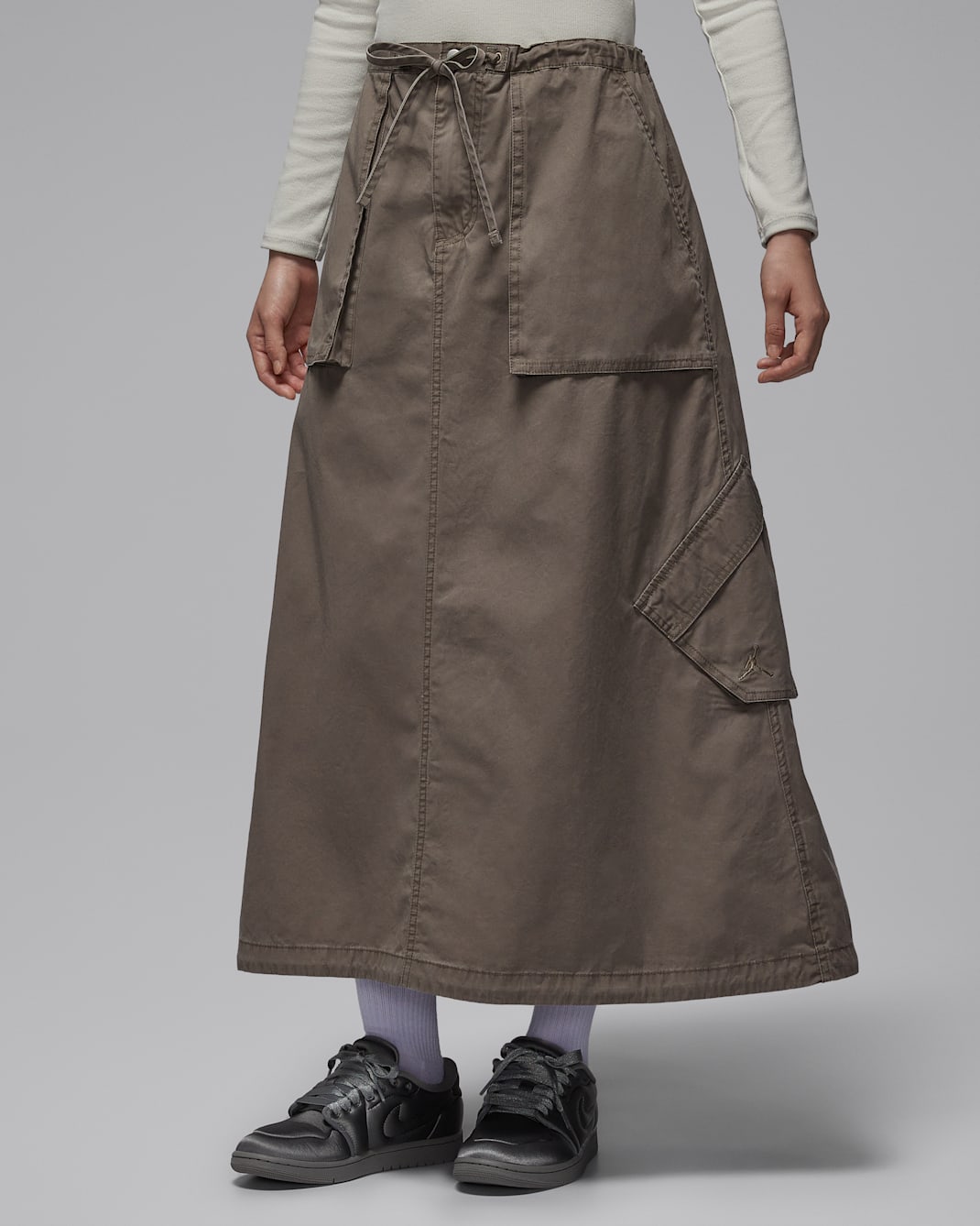 조던 시카고 여성 파라슈트 스커트 - 올리브 그레이
