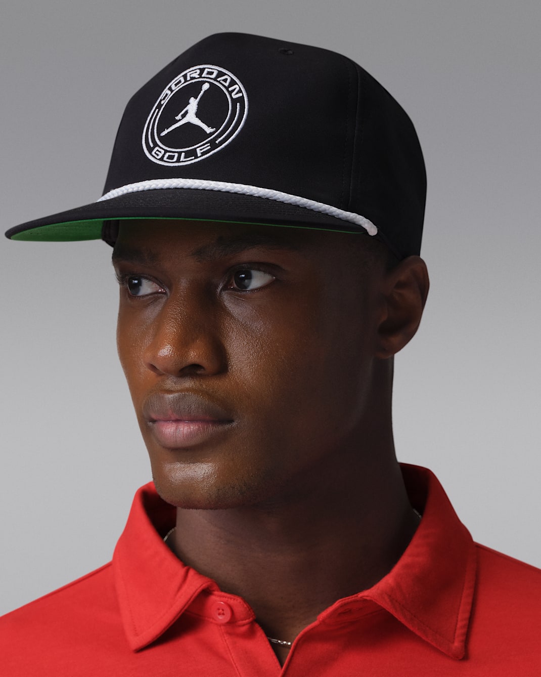 조던 프로 스트럭처드 드라이 핏 플랫 브림 골프 모자 - 블랙/블랙/켈리 그린/화이트