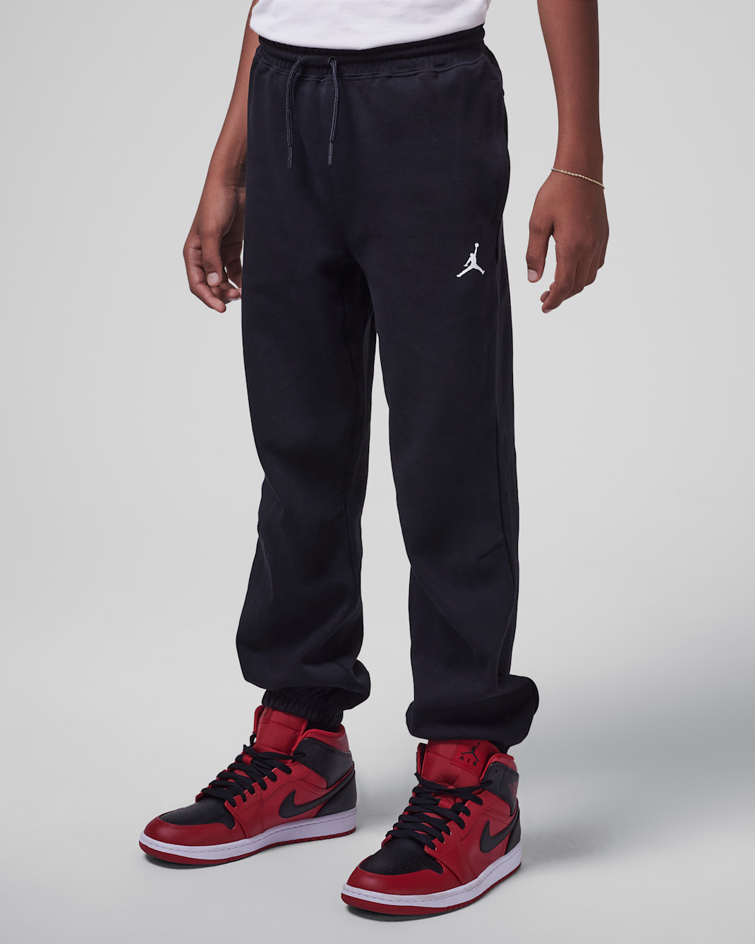 Jordan Dri-FIT Sport Big Kids' Statement Hoop Fleece Pants - Black