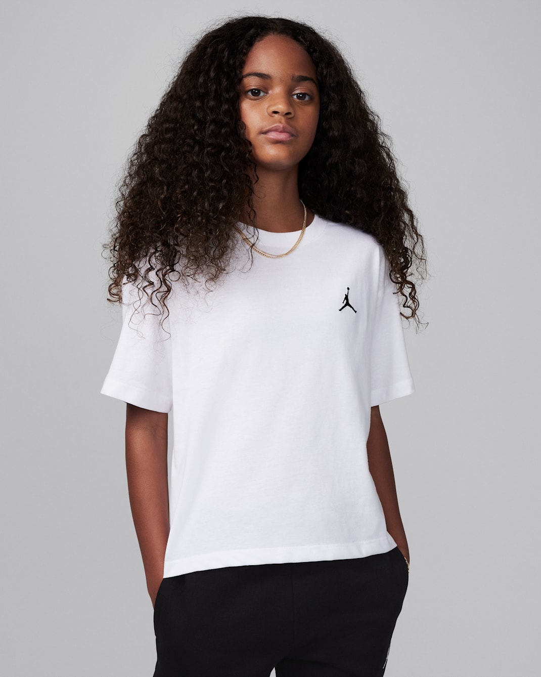 Playera para niños talla grande Jordan Brooklyn Essentials - Blanco
