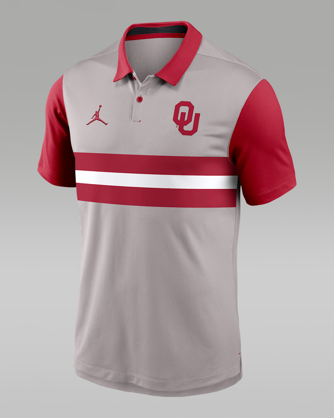 Polo universitario marca Jordan Dri-FIT para hombre Oklahoma Vapor - Gris