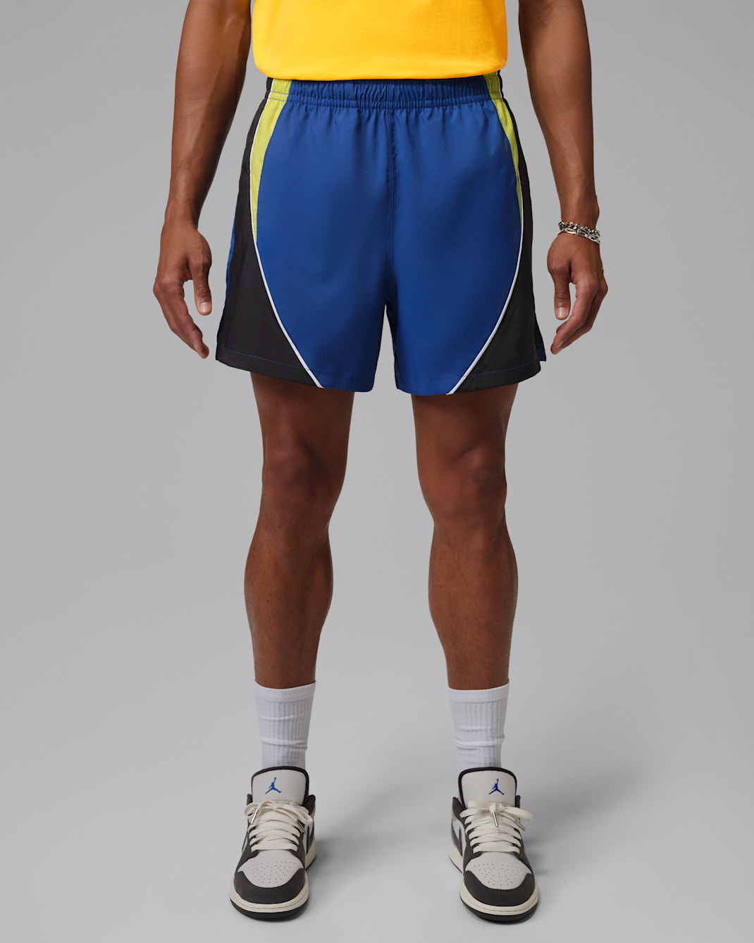 Jordan Brooklyn vævede shorts (13 cm) til mænd - Old Royal/sort/Yellow Pulse/Yellow Pulse