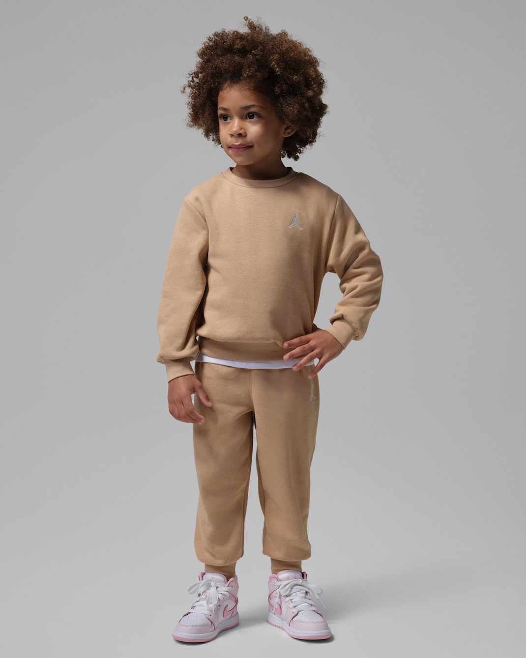 Jordan Brooklyn Fleece Toddler 2-Piece Crew Set - Brown