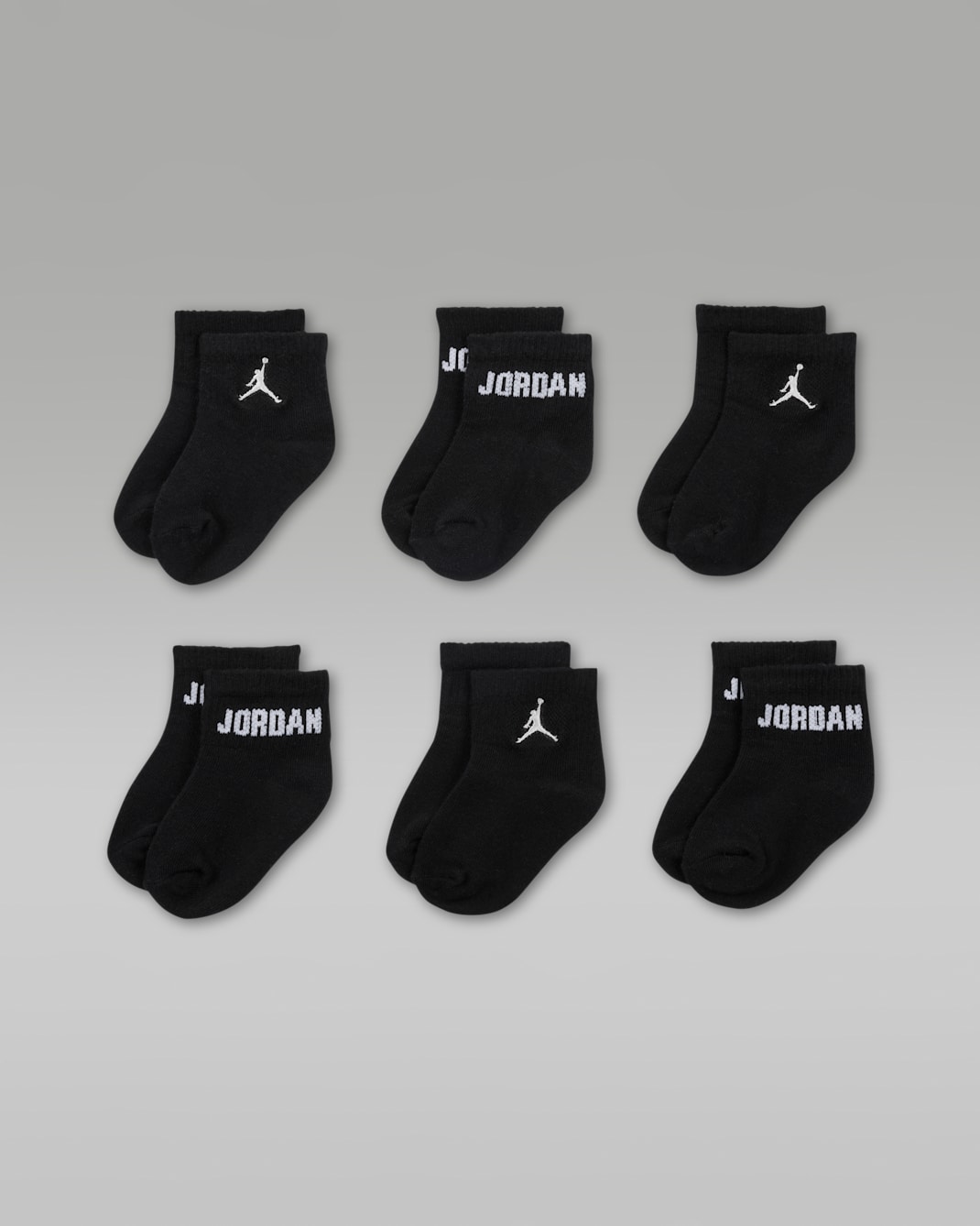 Jordan Everyday Essentials Baby/Toddler Ankle Socks (6 Pairs) - Black