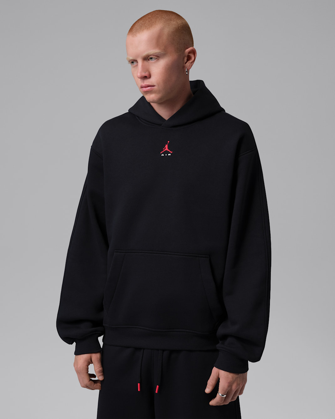 Jordan Brooklyn Men's Statement Pullover Hoodie - Black/University Red