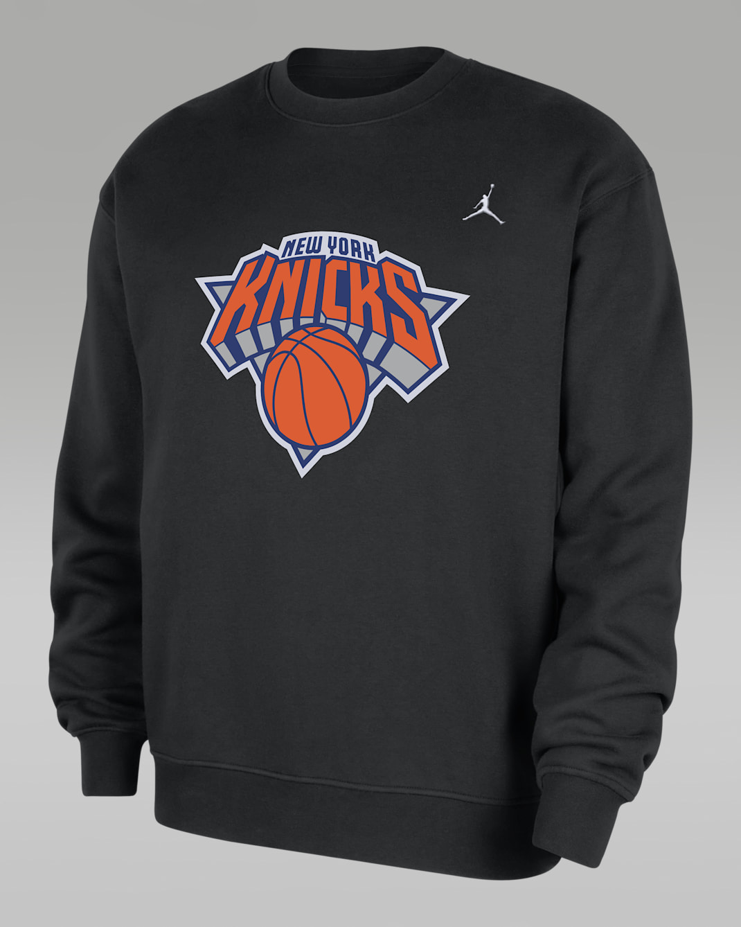 New York Knicks Statement Essentials Men's Jordan NBA Fleece Crew-Neck Sweatshirt - Black/White