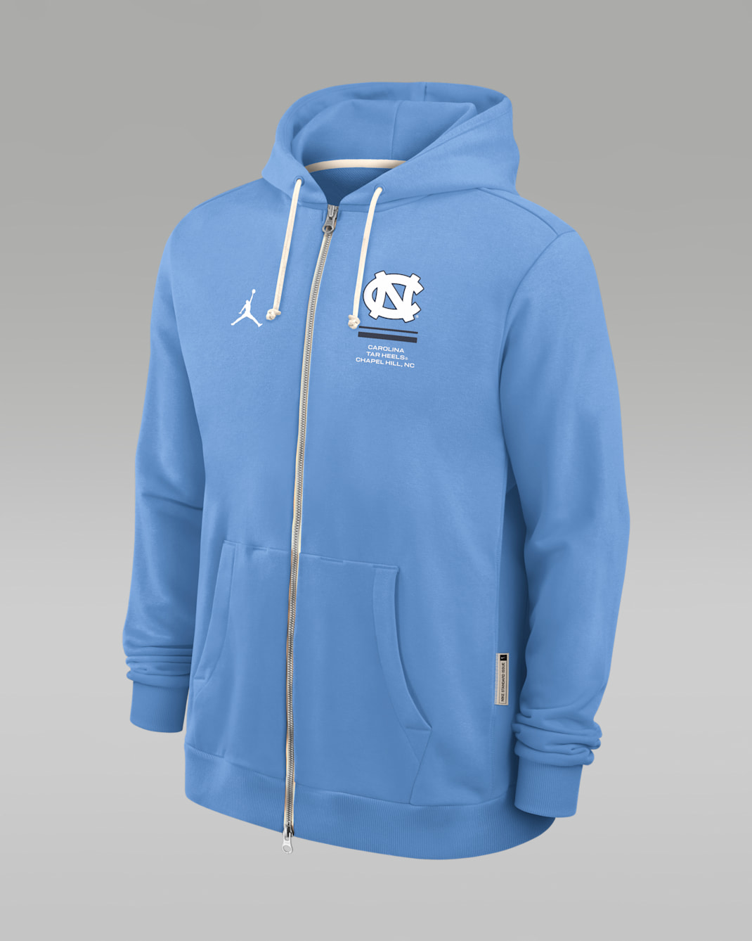 Sudadera con gorro universitaria marca Jordan Dri-FIT de cierre completo para hombre North Carolina Sideline Standard Issue - Azul valor