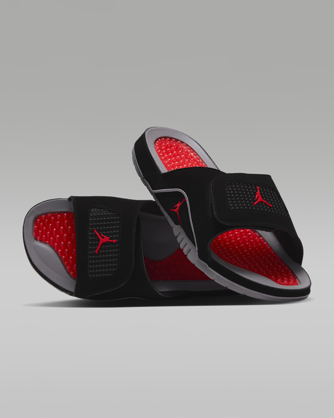 Jordan Hydro 4 Retro Men's Slides - Black/Cement Grey/Fire Red