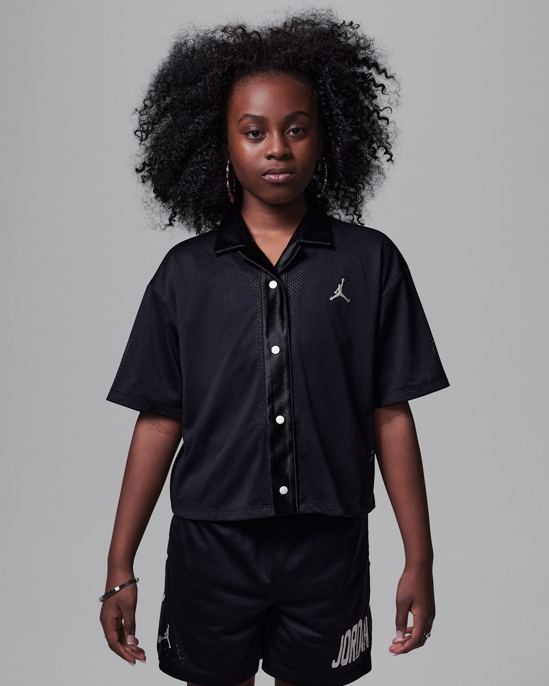 Jordan Dri-FIT Training Camp Big Kids' Jumpman Mesh Top - Black