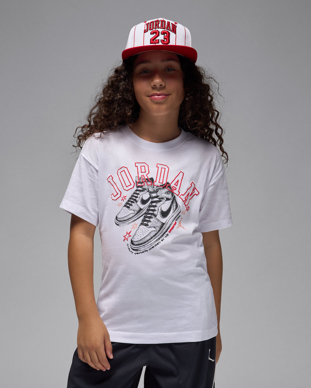 Jordan Big Kids' AJ1 Rookie T-Shirt - White