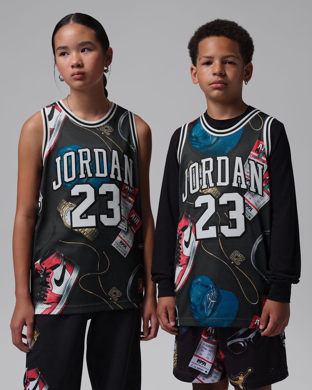 Jordan Big Kids' Printed 23 Jersey - Black/Off Noir