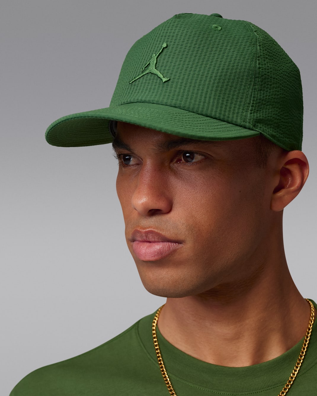 조던 프로 드라이 핏 언스트럭처 플랫 브림 골프 모자 - 포레스트 그린/포레스트 그린