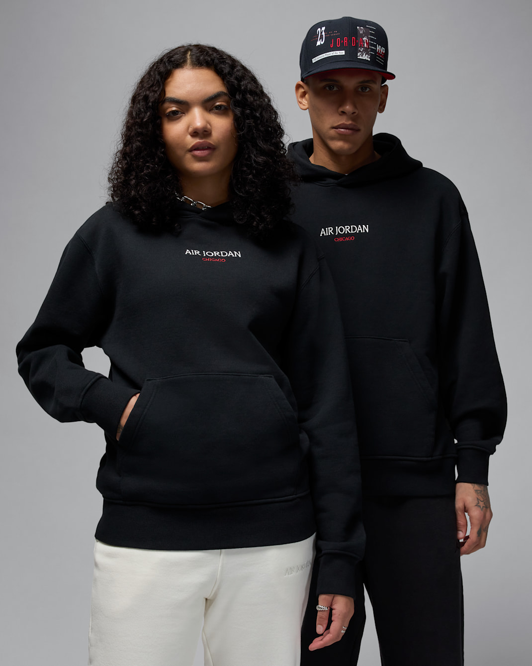 Air Jordan Wordmark Men's Chicago Fleece Pullover Hoodie - Black