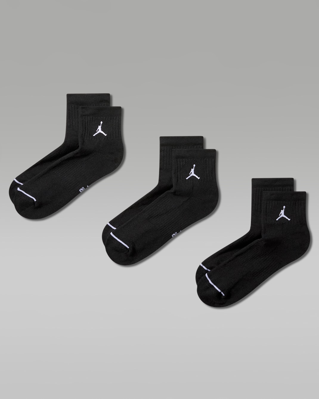 Jordan Everyday Ankle Socks (3 Pairs) - Black/White