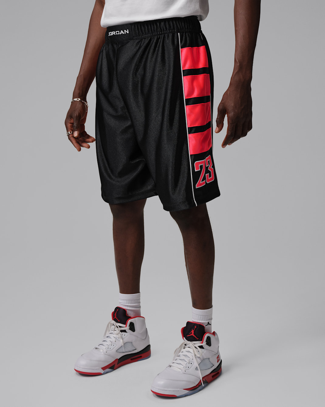 Jordan Brooklyn Cat Scratch Men's Shorts - Black/Infrared 23/Infrared 23