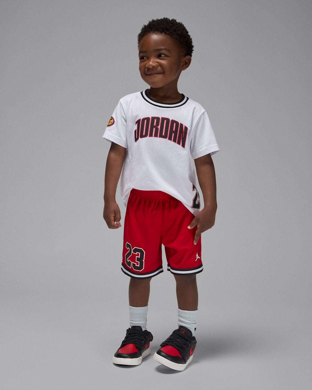Conjunto de 2 piezas de shorts de malla Playoff infantil Jordan - Rojo gimnasio
