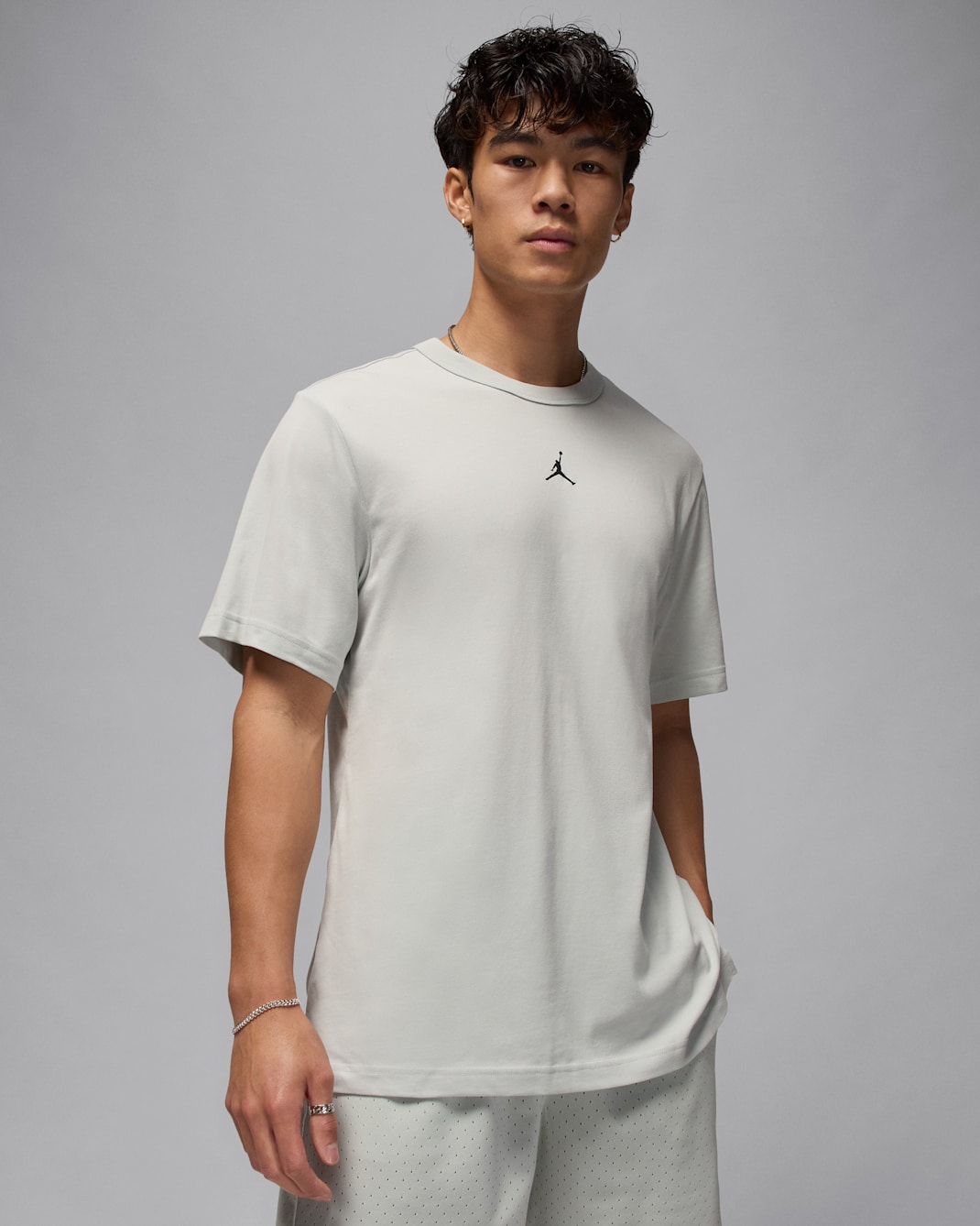 Jordan Sport Men's Dri-FIT Short-Sleeve Top - Light Silver/Black