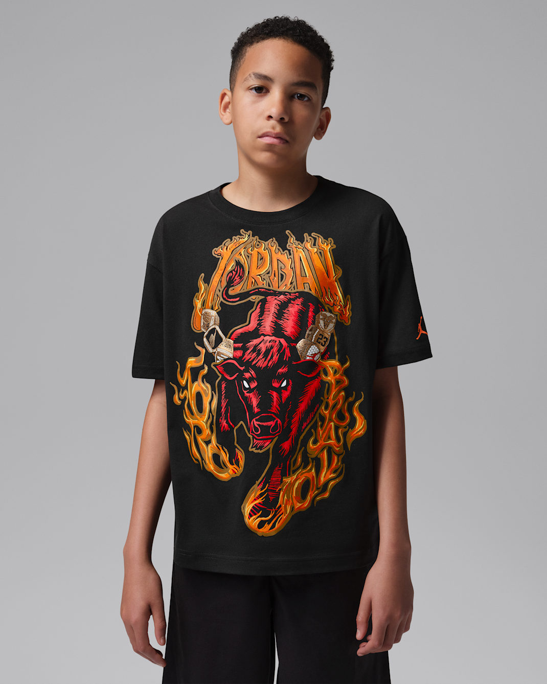Jordan Big Kids' Toro Bravo Rings Retro T-Shirt - Black