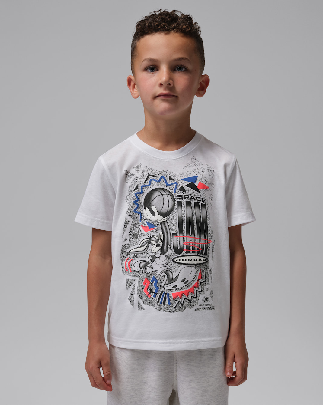 Jordan Space Jam Sketch T-shirt met graphic voor kleuters - Wit