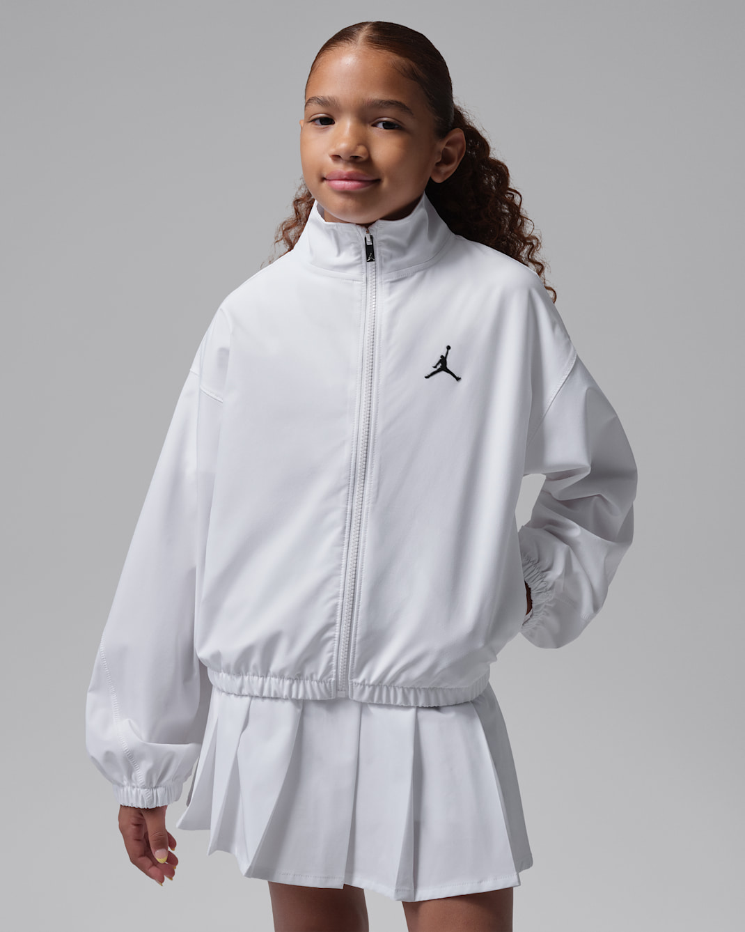 Chamarra de cierre completo para niños talla grande Jordan Jumpman Sport - Blanco