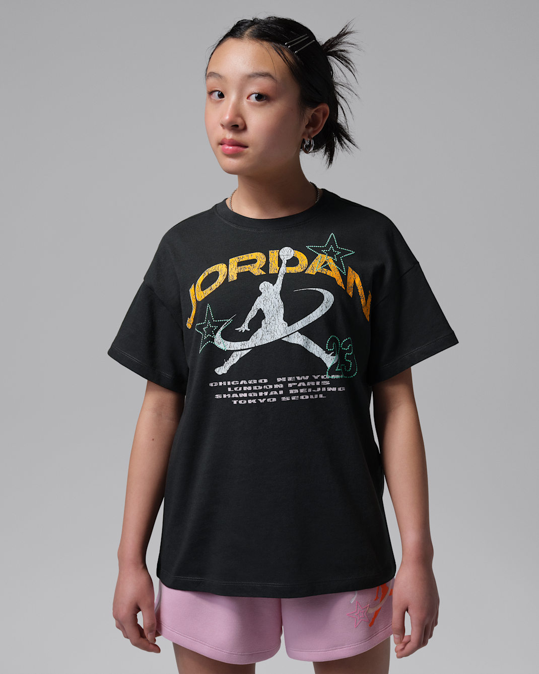 Jordan Big Kids' Geo World Tour T-Shirt - Off Noir