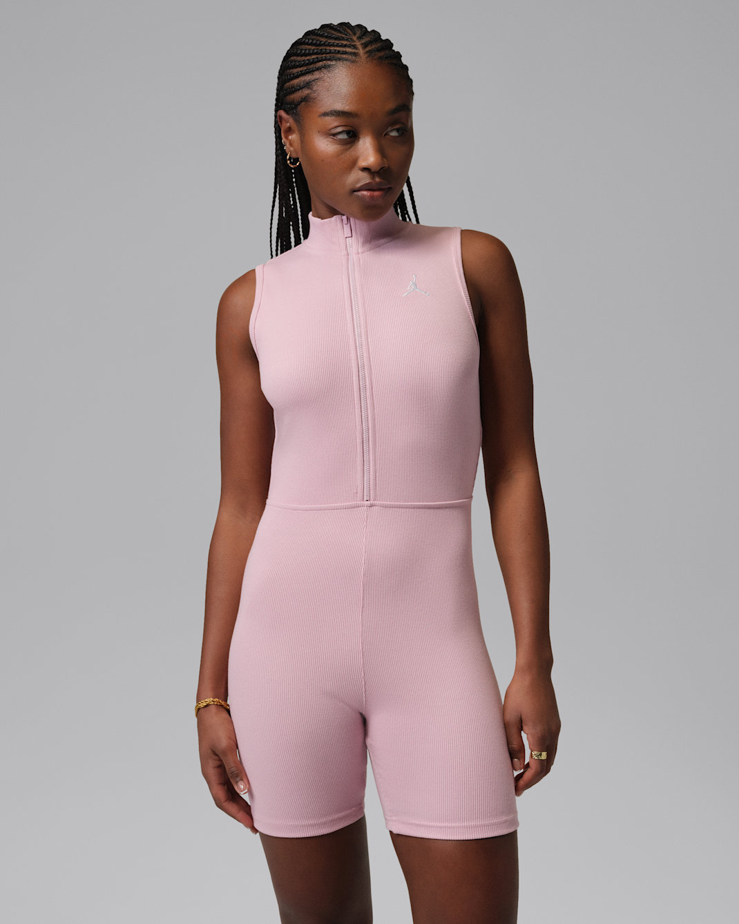 Jordan Brooklyn Women's Romper Bodysuit - Iced Carmine/White