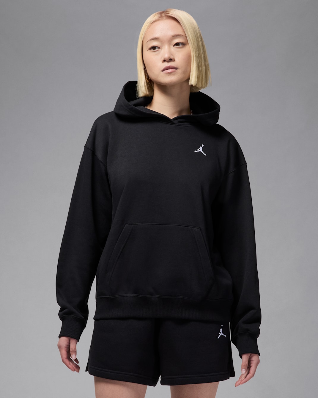 Sudadera con gorro sin cierre para mujer Jordan Brooklyn Fleece - Negro/Blanco