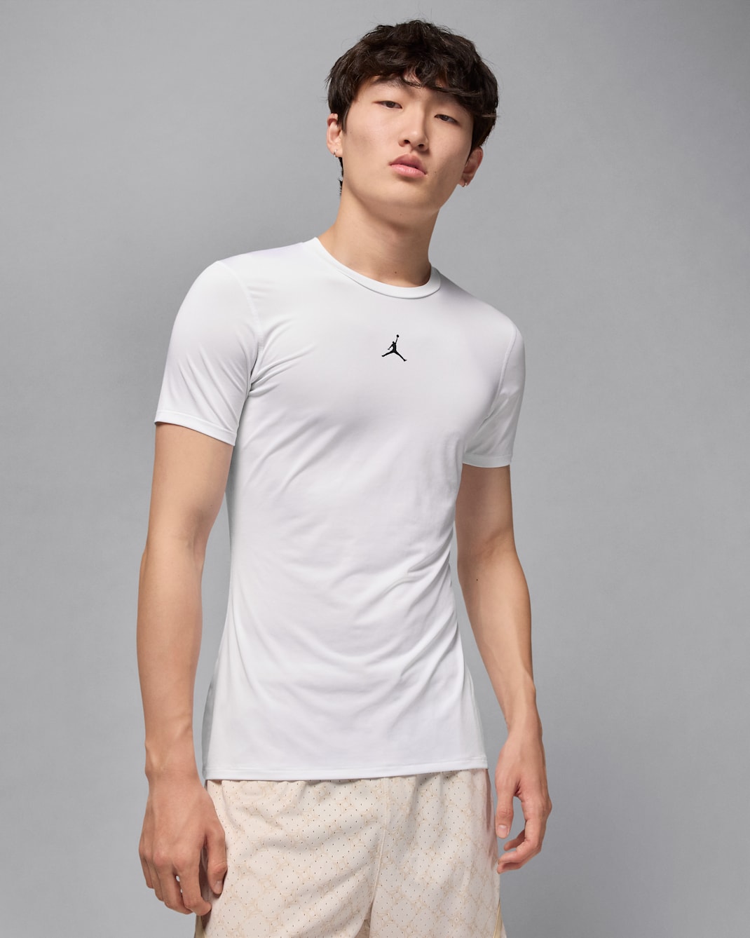 ジョーダン スポーツ メンズ Dri-FIT ショートスリーブ インナー トップ - ホワイト/ブラック