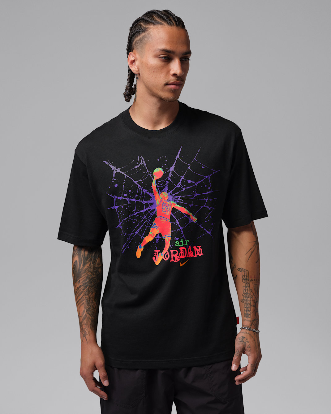 Camisola de manga comprida e gola redonda Jordan Brooklyn para homem - Preto