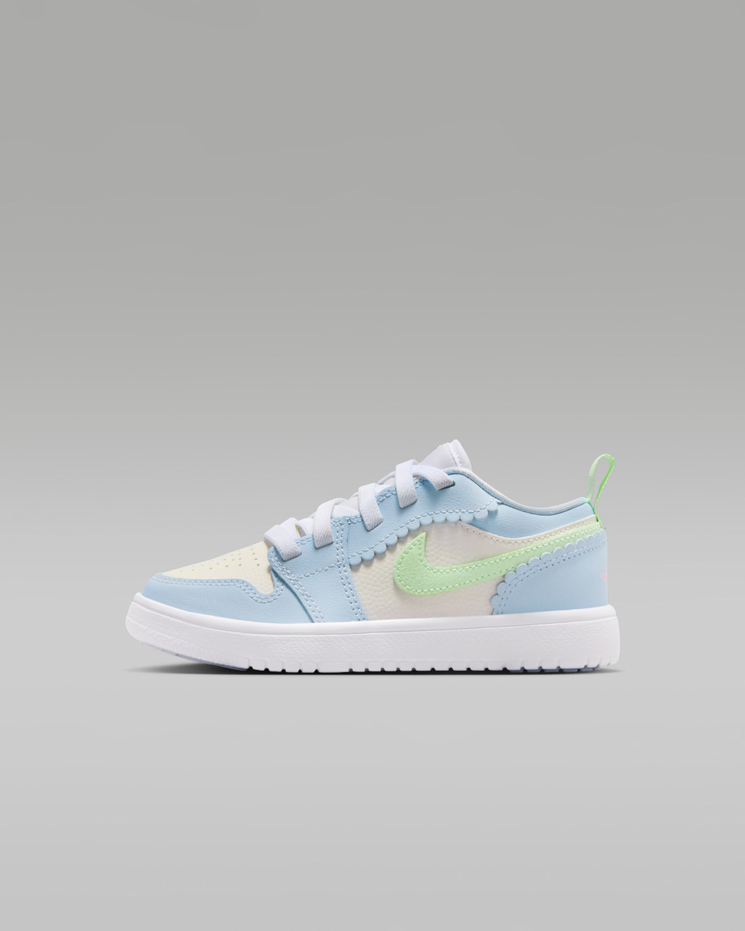 조던 1 로우 알트 SE 리틀키즈 신발 - 하프 블루/세일/화이트/베이퍼 그린