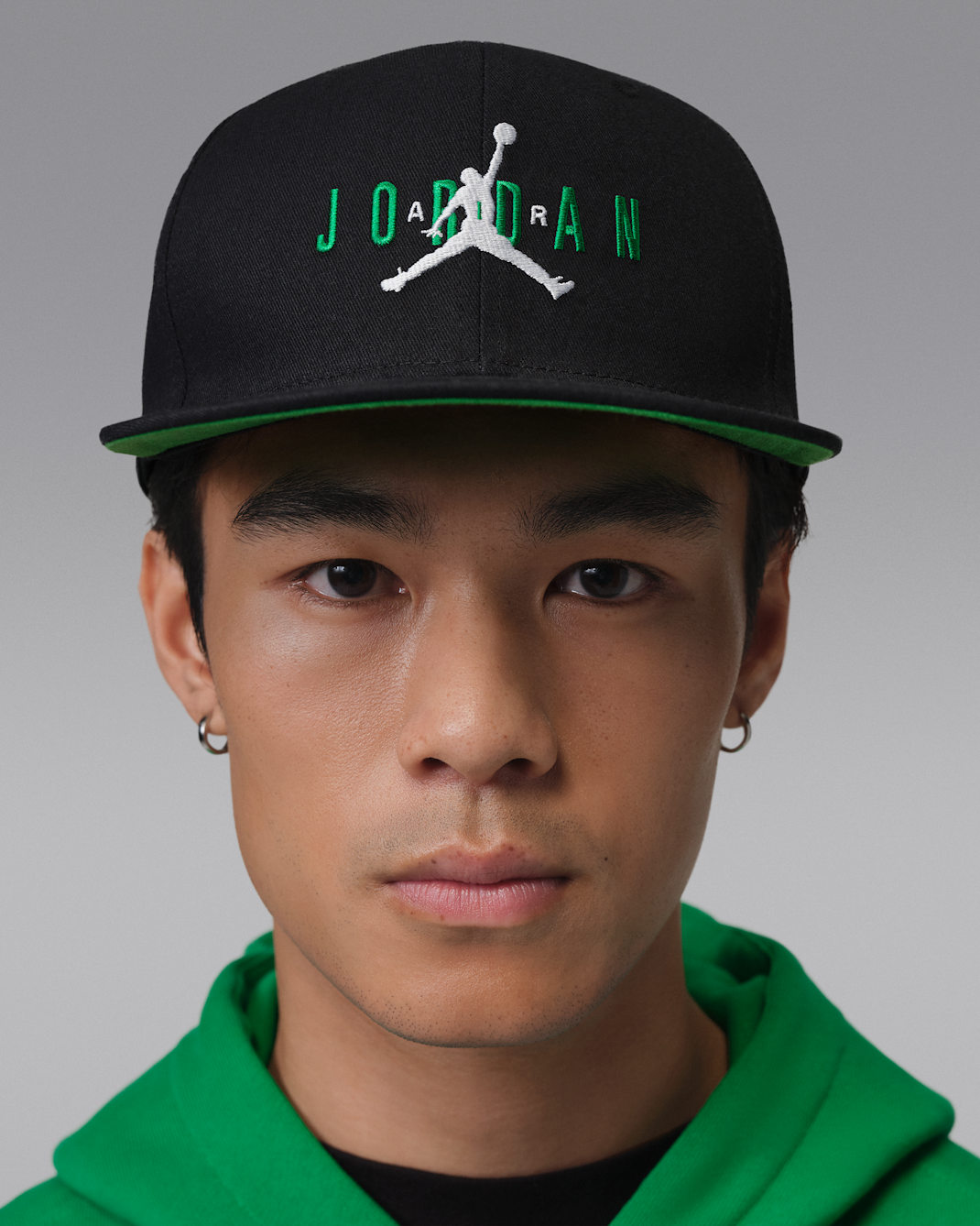 Jordan Pro Structured Hat - Black/Kelly Green/Lucky Green