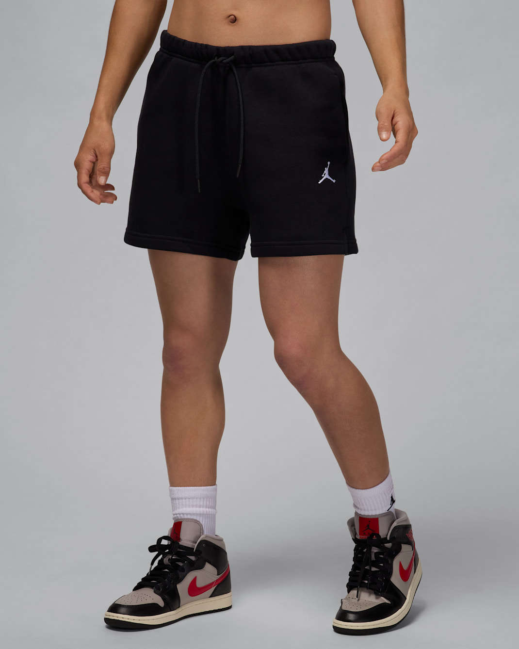 Calções Jordan Brooklyn Fleece para mulher - Preto/Branco