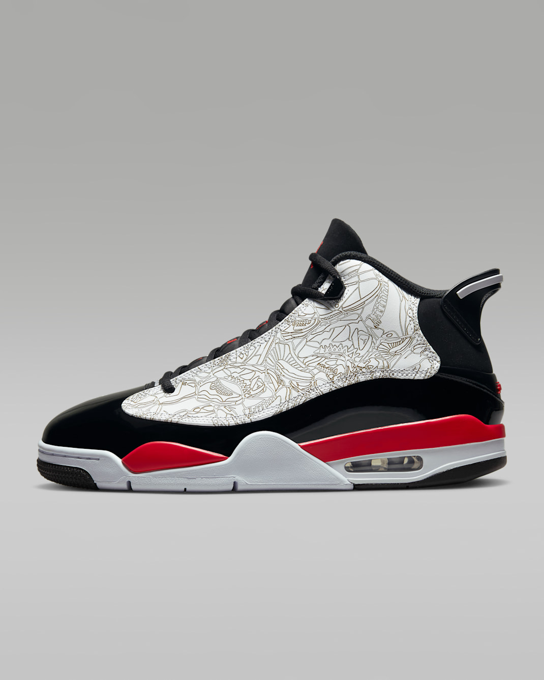 Air Jordan Dub Zero Men's Shoes - White/Black/Fire Red